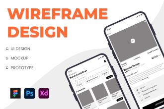design UI UX mobile app wireframe prototype in figma