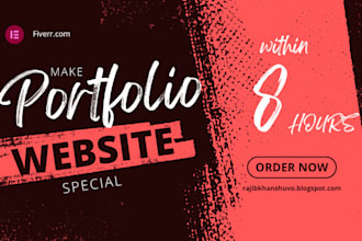 make any type of personal portfolio website with in 8 hours