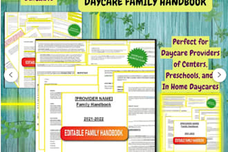 create childcare handbooks for homes schools  and centers