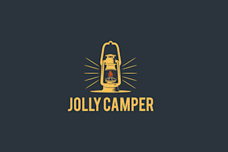 unique camping products logo design