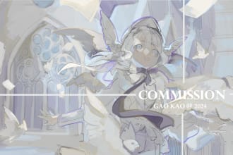 sketch art anime art commission oc, fanart