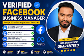 create fresh verified facebook business manager and ad accounts
