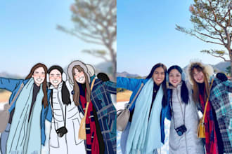 make a cute vector or cartoon of your picture