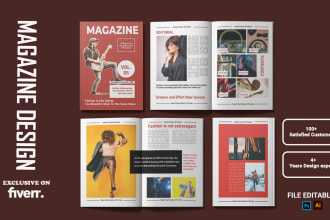 create magazine ad, annual report, look book, catalog, fashion portfolio design