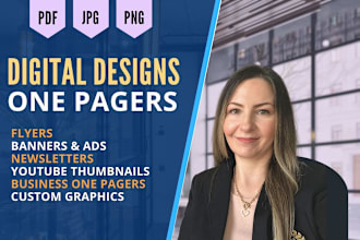 create professional design for flyers, one pagers, posters, website banners, ads