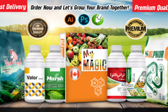 design packaging of agriculture products designs label, box, pouch, bag etc
