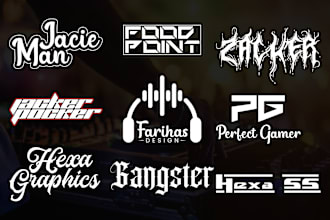 design dj, music, rap, and band logo design