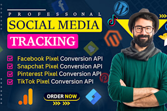 setup fix tiktok pinterest snapchat linkedin pixel conversion tracking via GTM