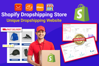 build automated shopify dropshipping store, unique dropshipping website