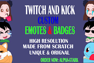 design custom chibi twitch emotes and sub badges