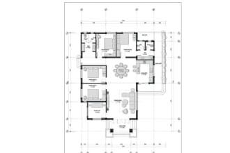 redraw 2d floor plan, floor plan,house plan,plot plan, blueprint and autocad