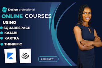 do kajabi course, set up and edit kajabi course, squarespace course, thinkific