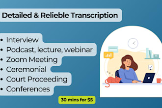 do audio and video transcription in indonesia or english