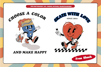 create classic vintage cartoon character mascot logo design