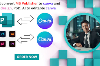 convert any design from microsoft publisher to psd,indesign and figma