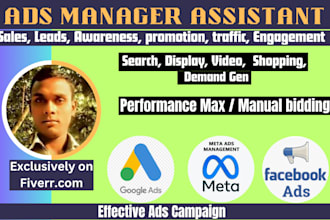 do ad campaign setup and management on google and facebook