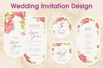 design wedding invitation suite, save the date, rsvp, menu