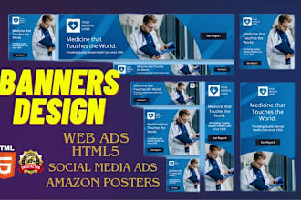 design unique attractive HTML5, amazon and google banner ads