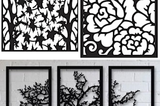 design metal wall art sign, vector, laser cut, logo design