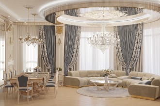 design an interior in a classic style in 3d max