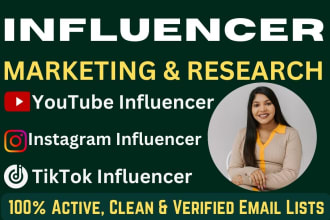 build best instagram, tiktok, youtube influencer email list, outreach, marketing