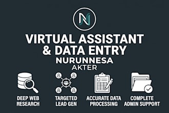 data entry, copy paste, web research, and data entry typing work job