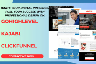 design gohighlevel, kajabi, clickfunnels website gohighlevel website expert