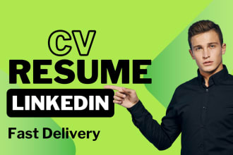 create cv resume cover letter update upgrade edit linkedin profile optimization