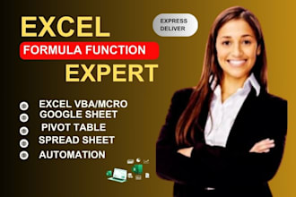 be excel spreadsheet and google sheets using excel vba, macros, formulas expert