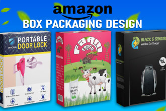 do amazon product packaging box design, mailer box mockup