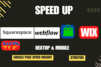 optimize squarespace webflow shopify wix wordpress speed up
