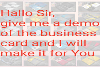 give me a demo of the  business card and I will make it for you