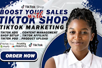 set up shopify printful printify tiktok shop monthly marketing tiktok ads seo
