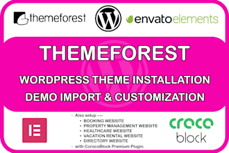 do themeforest wordpress theme installation, demo import, connect domain