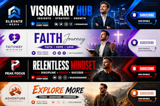 design professional youtube banner, channel art and cover