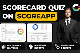 build evaluation scorecard quiz with visual report on score app