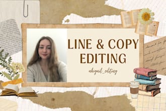 line edit and copy edit your novel or proofread