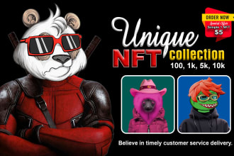 create unique nft art and pixel art collection for 1k, 5k nft you