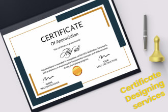 do create custom certificate design for events, achievements