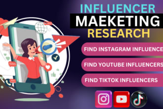 find instagram, youtube, tiktok influencer marketing research