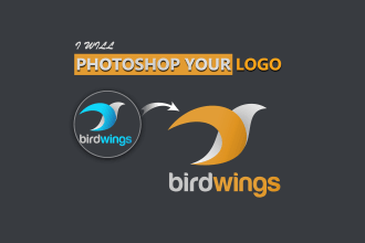 photoshop logo editing, change color, text, jpg to png