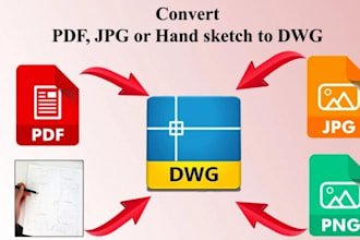 convert pdf, sketch or image to autocad drawing