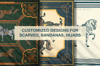 create customized design for scarves, bandana, and hijab