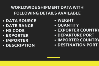 provide import export shipment data for any product and hs code