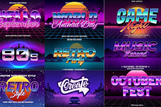 design original logo to be retro vintage 80s,90s