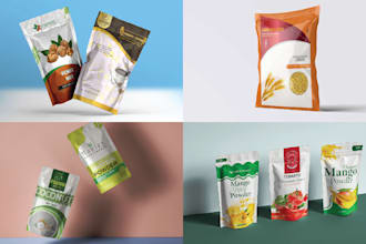 do food packaging design, pouch design, bag design or label design