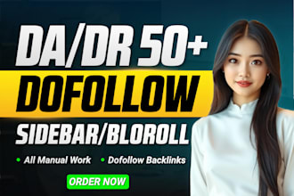 create da 50 plus sidebar blogroll footer SEO dofollow backlinks
