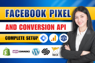 setup facebook pixel, conversion API, ga4, and server side by GTM for you