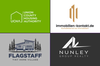 make professional modern real estate and construction logo