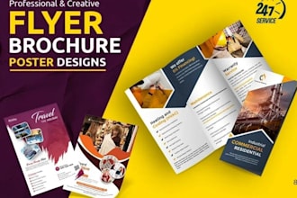 design professional business flyer logo leaflet brochure for your business